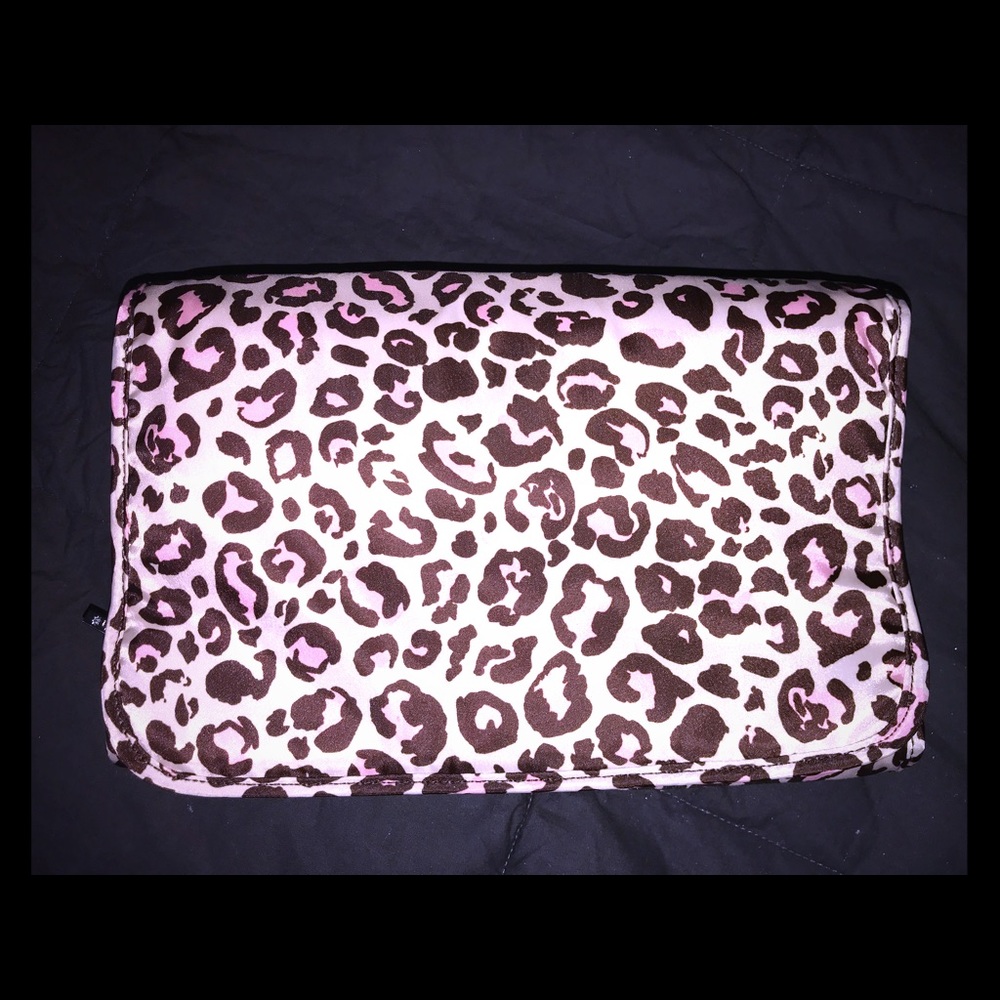 Full sized leopard pink makeup travel case